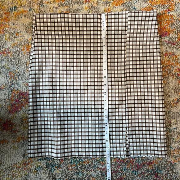 Have Brown Blue and Black Plaid Pencil Skirt Size Large - Picture 9 of 9